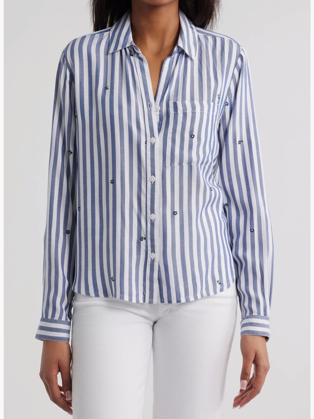Beachlunchlounge Navy and White Striped Shirt Caitlin